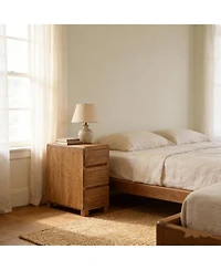 Tribesigns Solid Wood Nightstand with 3 Drawers, Rustic Style