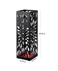 gaomon Square Metal Umbrella Stand, Rust-Resistant Steel, Removable Drip Tray, 4 Hooks, for Entryway and Office