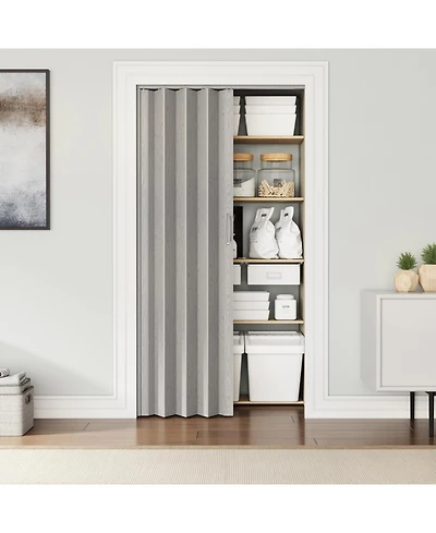 sumyeg 32-Inch W Pvc Foldable Accordion Door Room Divider for Indoor Space Separation and Privacy Use