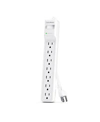 CyberPower CSB706W 7-Outlet Essential Surge Protector with 6' Power Cord, White