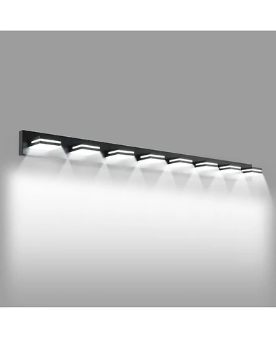 Busdays Modern Black Led Vanity Light 8 Lights Wall Sconce for Bathroom Mirror Sleek Minimalist Design Easy to Install