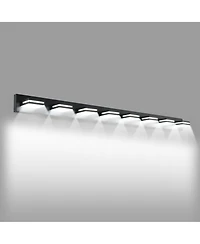Busdays Modern Black Led Vanity Light 8 Lights Wall Sconce for Bathroom Mirror Sleek Minimalist Design Easy to Install