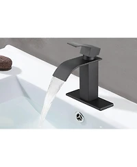 Phying Waterfall Spout Single Handle Bathroom Sink Faucet