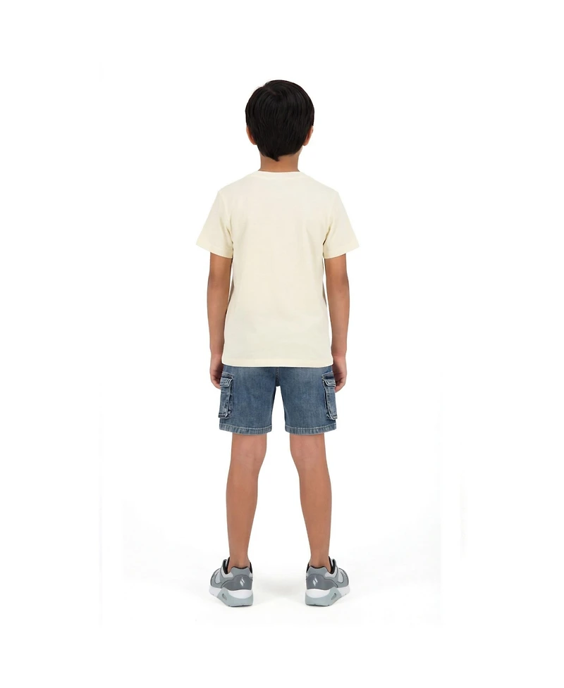 Andy & Evan Big Boys and White Palm Tree Graphic Tee