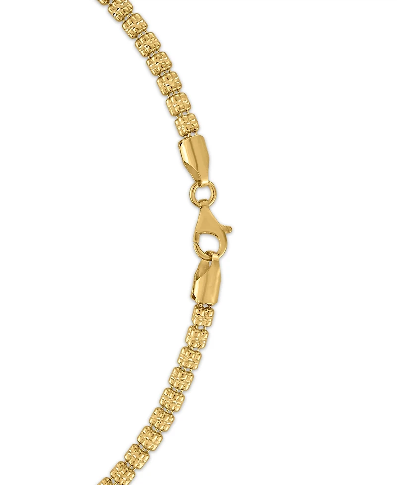 Macy's Men's Diamond-Cut Ice Chain Necklace in 14k Gold over Sterling Silver