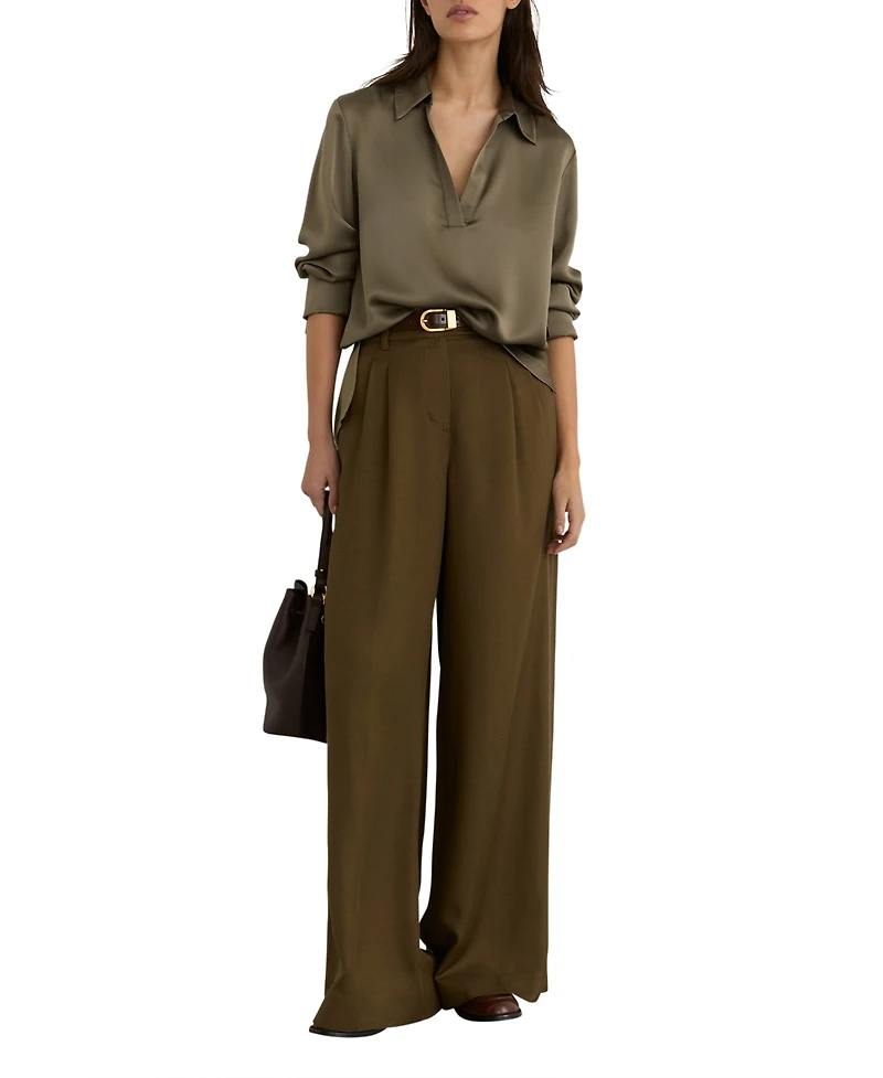 Reiss Women's Silk Open-Collar Blouse