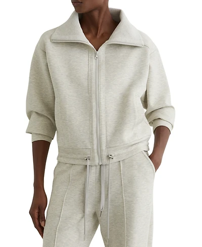 Reiss Women's Premium Interlock Zip-Front Sweatshirt