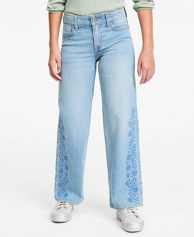 abercrombie kids Girls' 5-18 Embroidered High-Rise Jeans