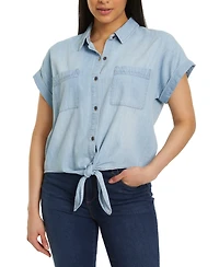 Gloria Vanderbilt Women's Jasmina Tie-Front Shirt