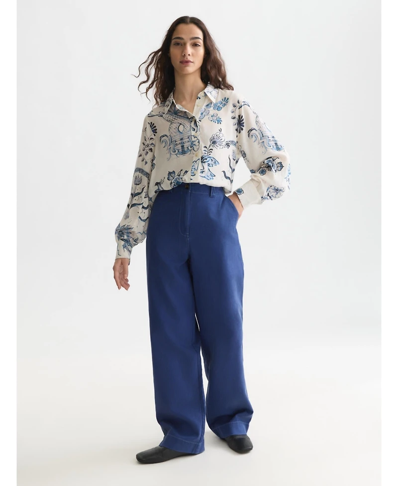 Scotch & Soda Women's Printed Relaxed Fit Tops and Tees