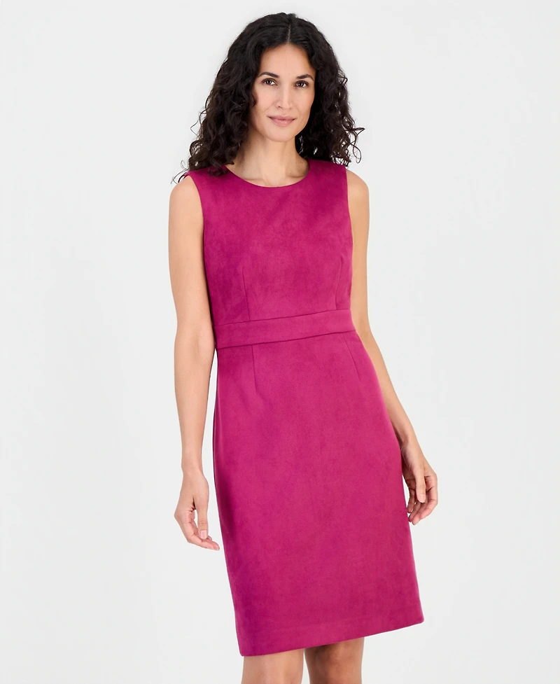 Kasper Women's Crewneck Scuba Sleeveless Sheath Dress
