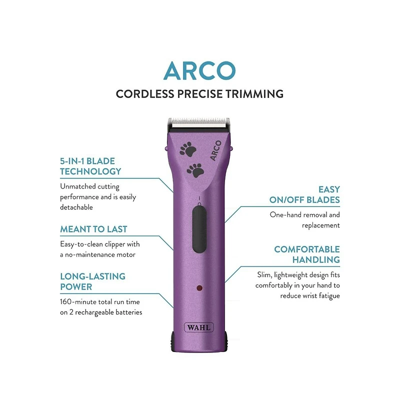 Wahl Professional Animal Arco Pet, Dog, Cat, and Horse Cordless Clipper Kit