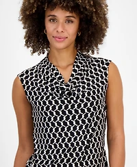 Kasper Women's Cowl-Neck Cap-Sleeve Blouse