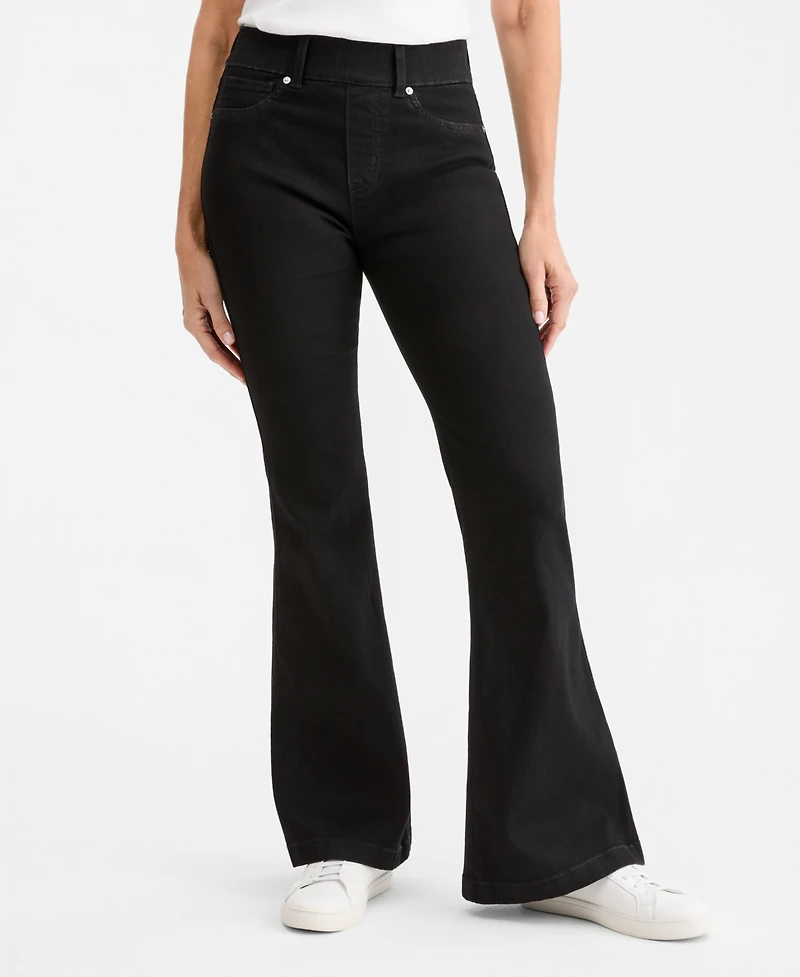Style & Co Petite High-Waisted Flare Shaping Jeans, Macy's Exclusive