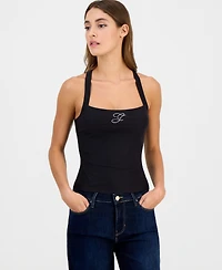 Guess Women's Shaneen Logo Square-Neck Halter Top