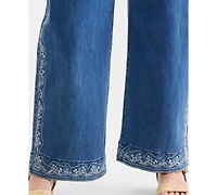 Style & Co Plus High-Rise 5-Pocket Wide-Leg Jeans, Macy's Exclusive