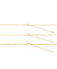 Unwritten Crystal Gold-Tone Plated Ruby Heart Pendant Trio Necklace Set