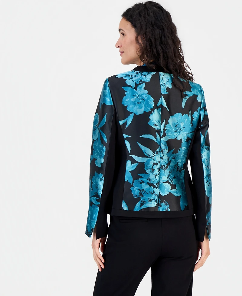 Kasper Women's Collarless Printed Cardigan Jacket