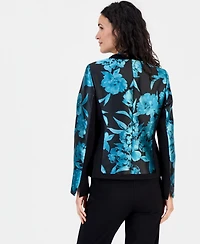 Kasper Women's Collarless Printed Cardigan Jacket
