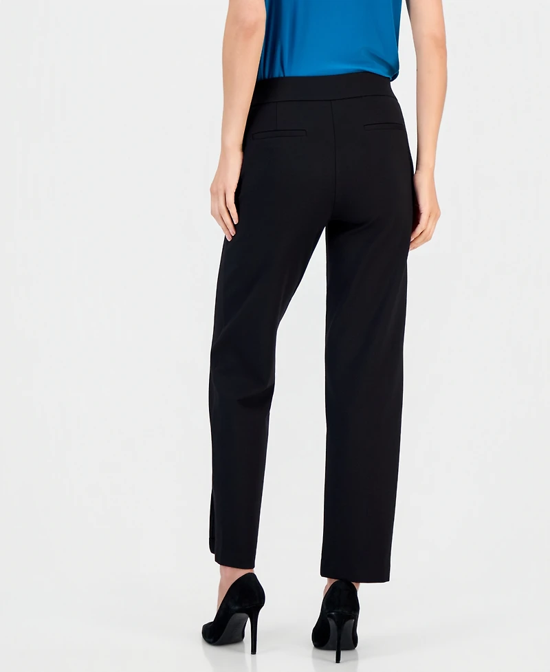 Kasper Women's Audrey Pull-On Straight-Leg Ankle Compression Pants