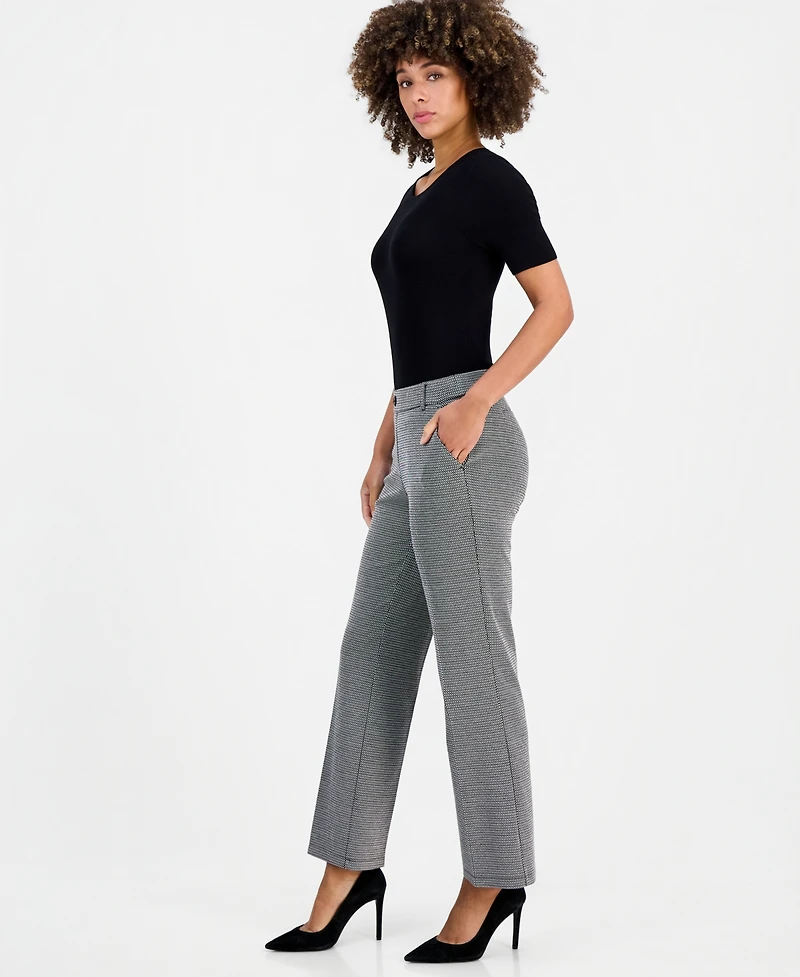Kasper Women's Audrey Jacquard Straight-Leg Compression Pants