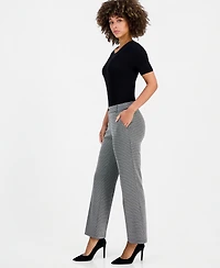 Kasper Women's Audrey Jacquard Straight-Leg Compression Pants