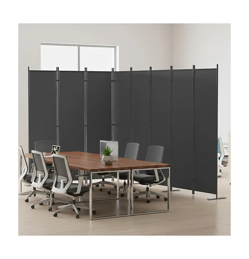 sumyeg 8-Panel Folding Room Divider 159 Inch x 71 Inch Heavy Duty Metal Frame Privacy Screen for Indoor Use