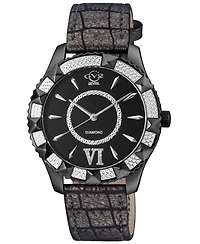 GV2 by Gevril Women's Venice Swiss Quartz Diamond Hand made Italian leather Strap Watch