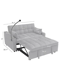 Lucky One Modern Velvet Loveseat Futon Sofa Couch With Pullout Bed
