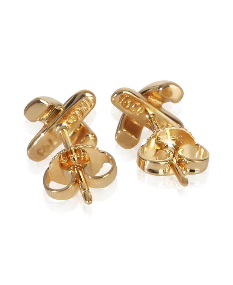 Pre-Owned Tiffany & Co Yellow Gold Vintage X Stud Earrings