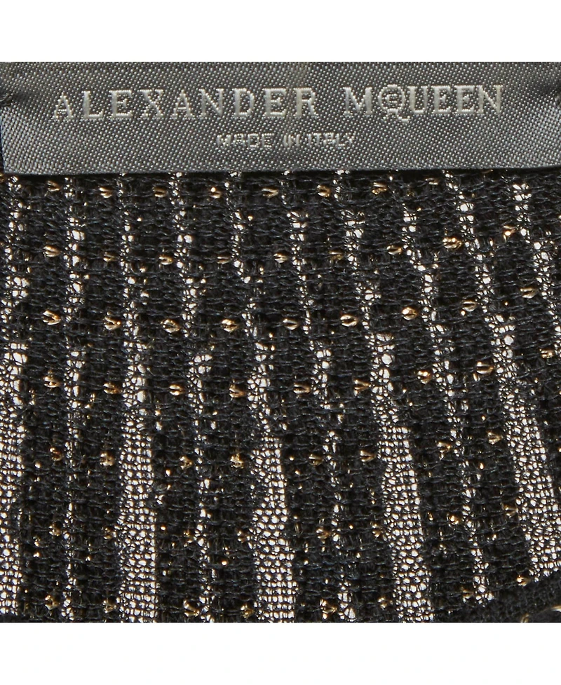 Pre-Owned Alexander Mcqueen Women's Knit Striped Embroidered Pattern Top And Skirt Set