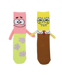 SpongeBob SquarePants Women's and Patrick Casual Crew Socks With 3D Arms and Magnetic Hands