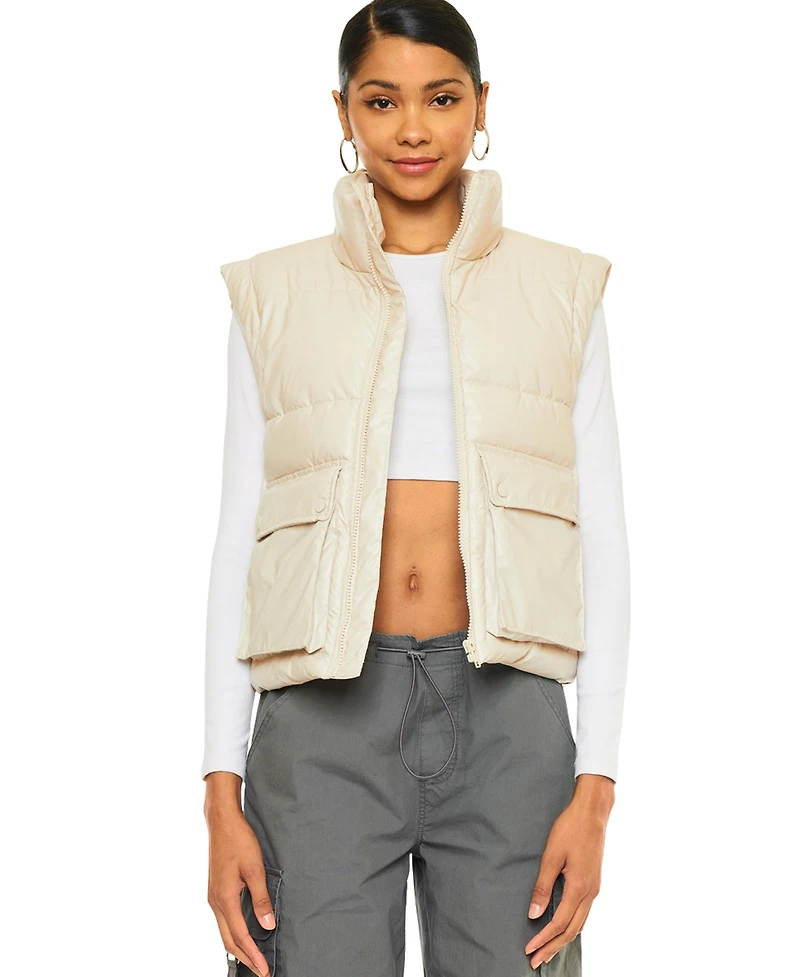 KanCan Women's Frida Cropped Puffer Vest