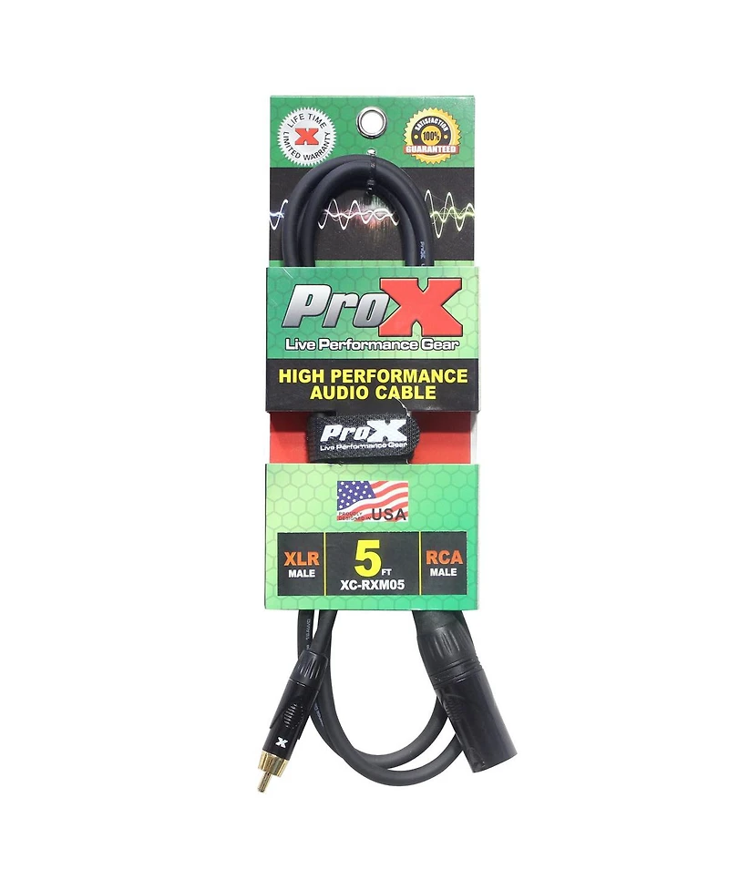 ProX Xc-RXM05 5' Rca-m to XLR3-m Unbalanced High Performance Audio Cable