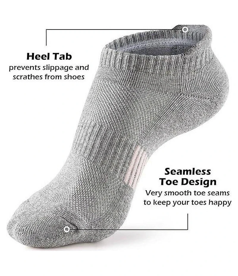 Gallery Seven Women's Ankle Socks 5-Pairs Cushioned and Breathable for Running Casual Wear