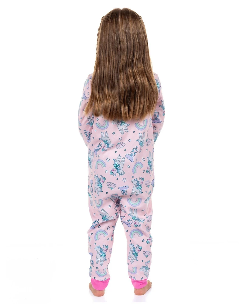 Peppa Pig Toddler Girls Pajama Dreamer Zip Front Footless Sleeper Union Suit Lounge Sleepwear