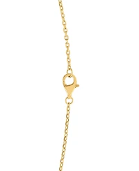 Macy's Simulated pearl & White Topaz Butterfly Pendant Necklace in 14k Gold over Sterling Silver