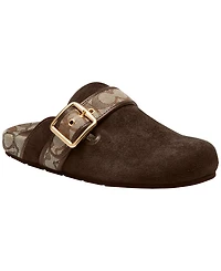 Coach Women's Signature Jacquard Round Toe Archival Buckle Clogs