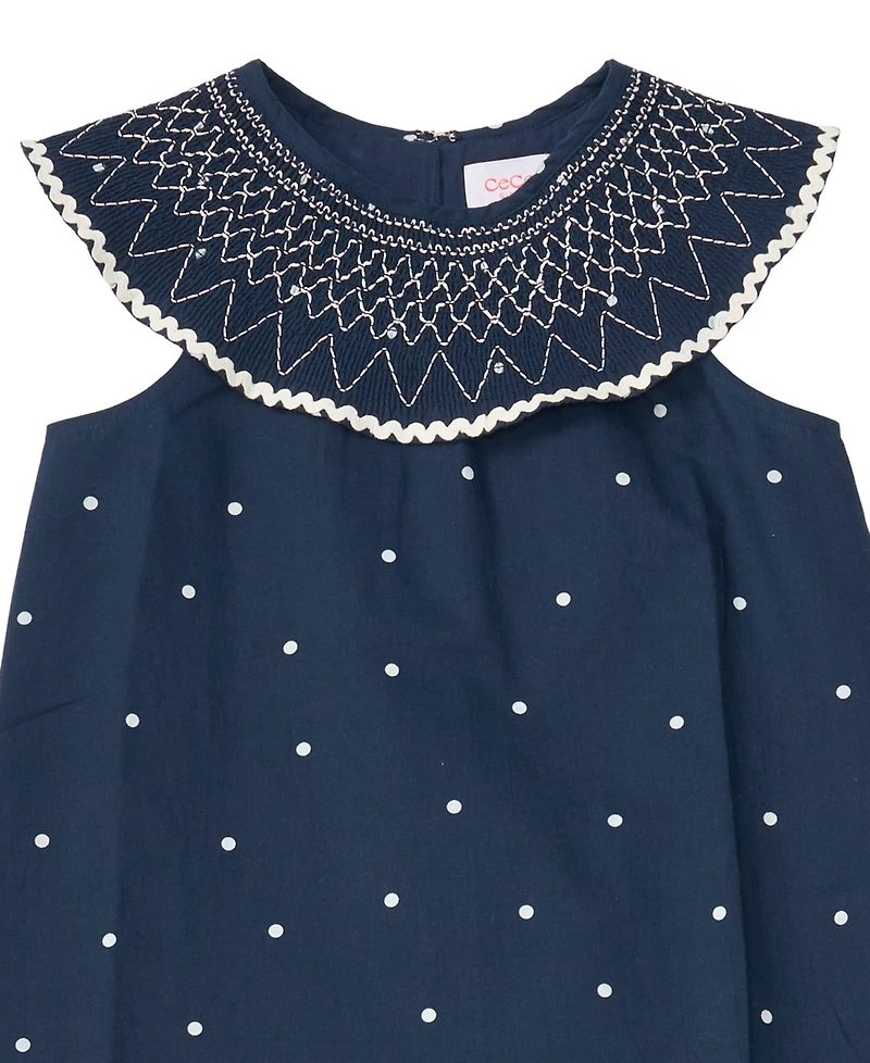 Cece Girls/Bernard Chaus Inc Girls' 7-16 Smocked Collar Mini Dress