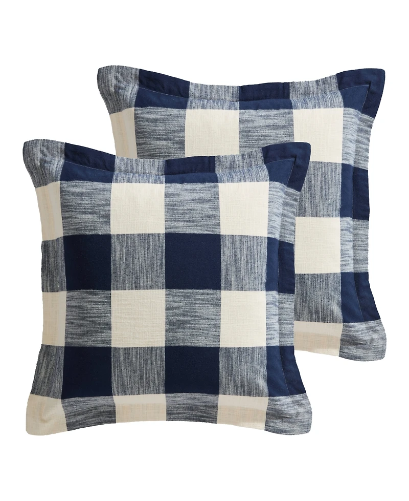 Levtex Home Highland Plaid Cotton 2-Piece Sham Set, European