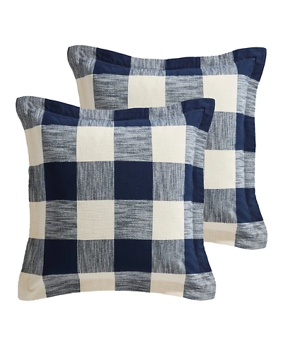 Levtex Home Highland Plaid Cotton 2-Piece Sham Set, European
