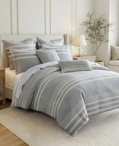 Levtex Home Hawthorn Stripes Reversible 3-Piece Comforter Set, King/California King