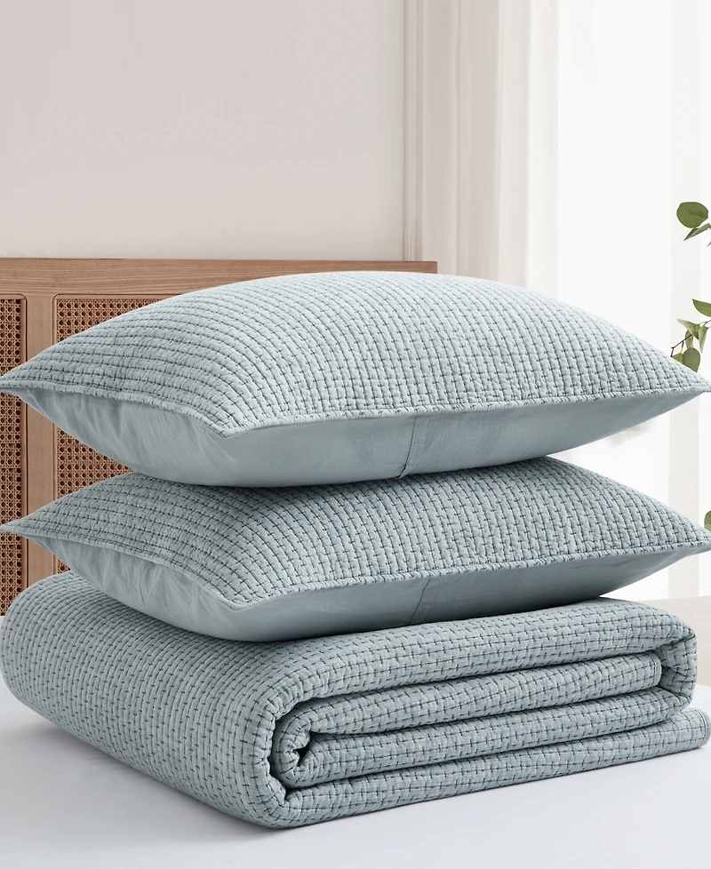 Levtex Home Pick-Stitch Artisan Textured 3-Piece Quilt Set, King/California King