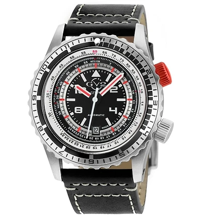 GV2 Men's Contasecondi Swiss Automatic Italian Leather Strap Watch