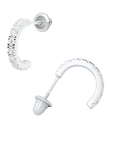 Macy's Kids' Cubic Zirconia Hoop Earrings in Sterling Silver
