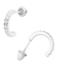 Macy's Kids' Cubic Zirconia Hoop Earrings in Sterling Silver