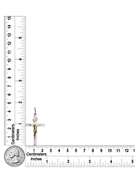 Macy's Men's Two-Tone Crucifix Pendant Necklace in Sterling Silver