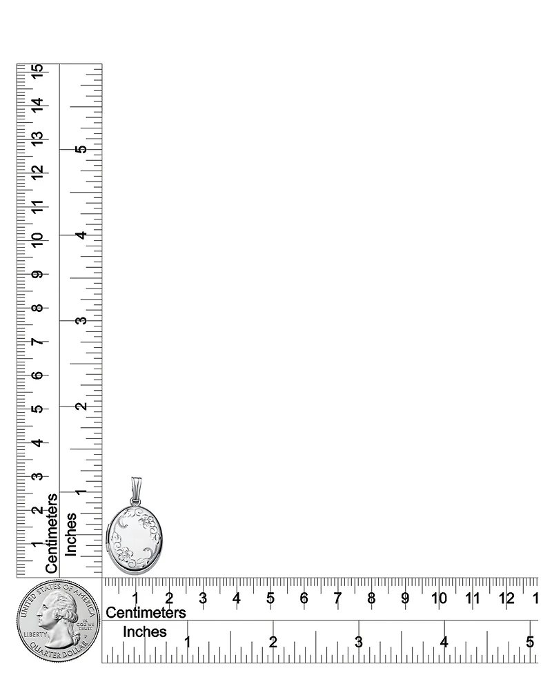 Macy's Engraved Oval Locket Pendant Necklace in Sterling Silver