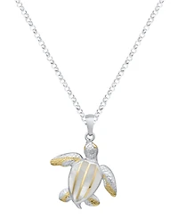Macy's Abalone Turtle Pendant Necklace in Sterling Silver