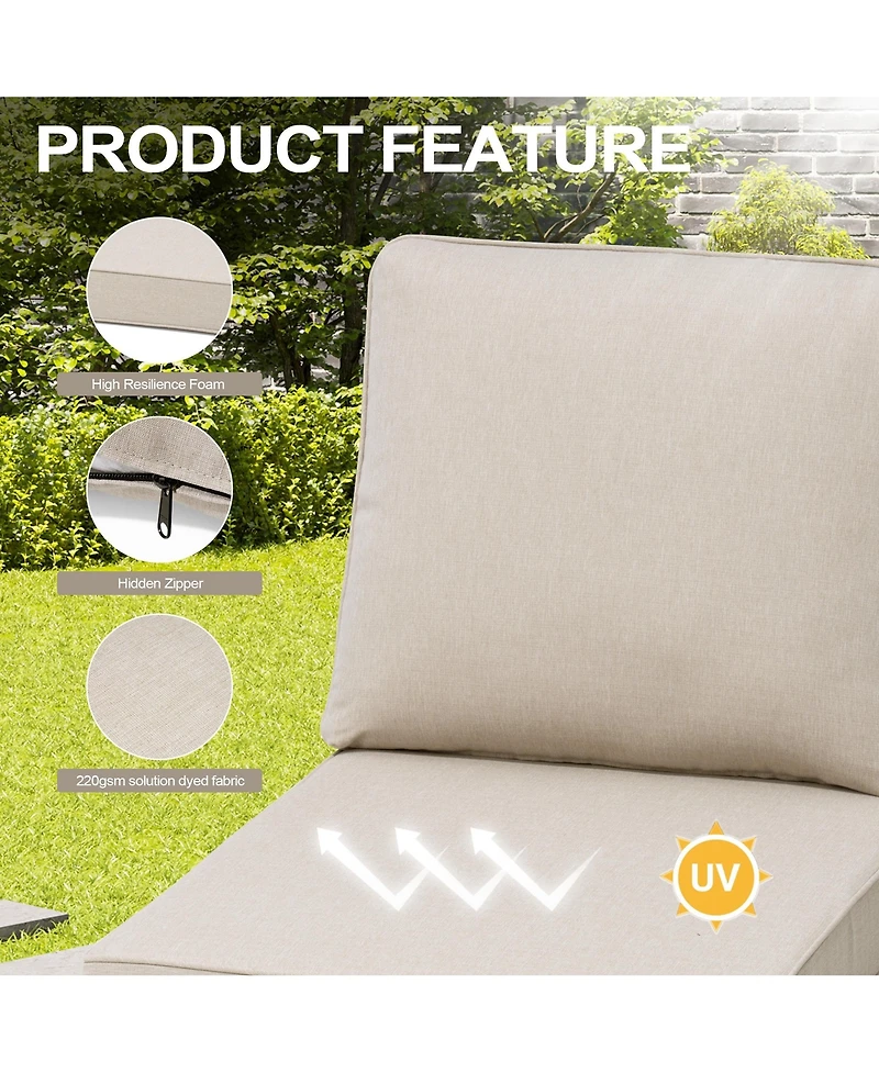 Pellebant 24.4 x 27.6 x 4.5 Outdoor Indoor Patio Premium Fabric Seat Cushions Set (Seat and Back)